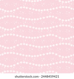 Seamless glamour print pattern with beads jewelry art decor wallpaper for textile, package, paper