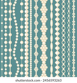 Seamless glamour print pattern with beads jewelry art decor wallpaper for textile, package, paper