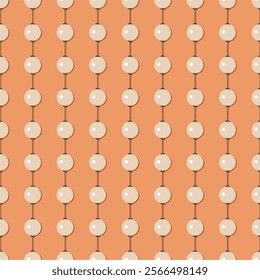 Seamless glamour print pattern with beads jewelry art decor wallpaper for textile, package, paper	
