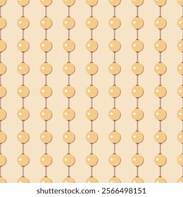 Seamless glamour print pattern with beads jewelry art decor wallpaper for textile, package, paper	
