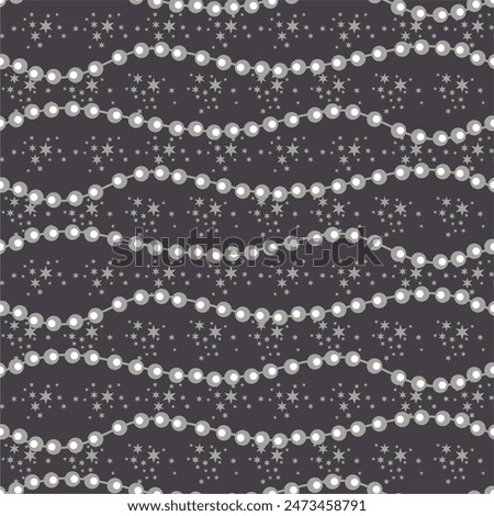Seamless glamour print pattern with beads jewelry art decor wallpaper for textile, package, paper	