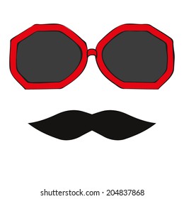 Seamless glasses and mustache