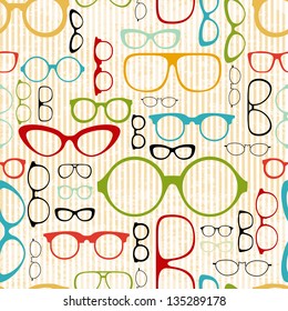 Seamless Glasses Pattern In Vintage Style