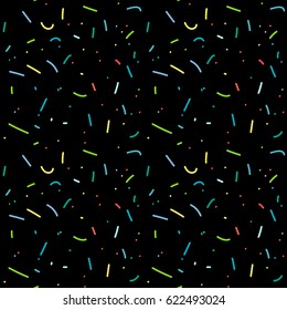 Seamless glaze elements pattern. Texture on black background for design