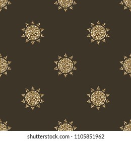 seamless glitter sun stamp pattern background