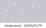 Seamless glitter texture. Shiny starry background with light sparkles. Bright festive surface with glittering  sparks. Realistic vector illustration.