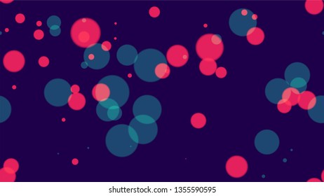 Seamless Glittering Neon Bokeh Background. Abstract Dark Pattern with Bright Particles. Neon Night City Life Poster Background. Music Party Bokeh Pattern.
