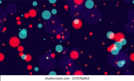 Seamless Glittering Neon Bokeh Background. Magic Twilight Cityscape Pattern. Blurred Night City Streets Background. Cosmic Shimmer Bokeh Pattern.