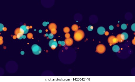 Seamless Glittering Neon Bokeh Background. Holiday Party Cover Pattern Design. Blurred Night City Streets Background. Shining Twilight Bokeh Pattern.