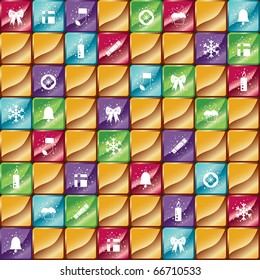 seamless glossy christmas tile pattern with decorations