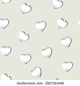 Fondo Del Patrón Cardíaco Glososo Sin Precedentes En Color Gris.