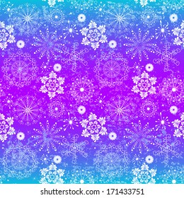 Seamless  glowing christmas vivid grunge pattern with lacy snowflakes (vector)