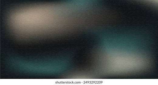 Seamless Glowing green black blue grainy background dark noise texture banner poster backdrop design copy space. Dark matte background with space for design. Toned fabric surface.