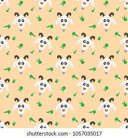 Seamless Goat Pattern Background Wallpaper Isolated