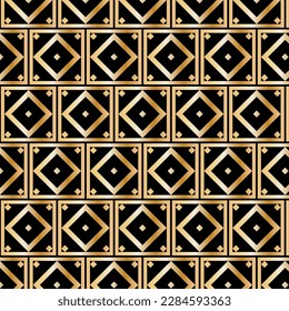 Seamless gold abstract geometric pattern on black background Vector