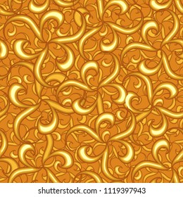 Seamless gold abstract vector pattern