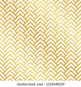 Seamless gold Art Deco herringbone pattern. Abstract geometric vector pattern background.