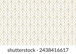 Seamless gold art deco leave pattern, luxury repeating wave lines background for fabric, wallpaper, card, or wrapping paper. Vector illustration.