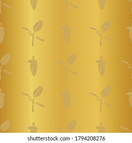 Seamless gold banana vector tile silhouette perfect for textile fabric texture background on any wallpaper or wrapping material.  