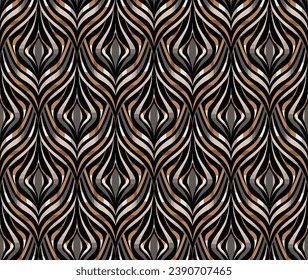 Seamless gold and beige color motif ethnic vector pattern design