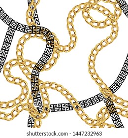 Seamless Gold Chain Design Background Stock Vector (Royalty Free