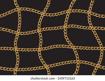 Seamless Gold Chain Pattern for Fashion and Wallpaper Designs