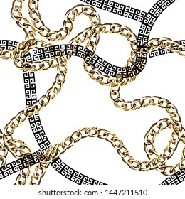 seamless gold chain,ethnic pattern, background