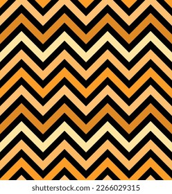 Seamless gold color zigzag pattern design on black background. vector illustration