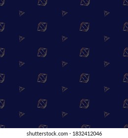 Seamless Gold and Dark Blue Geometry Pattern