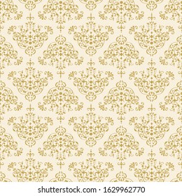 
seamless gold decorative damask pattern