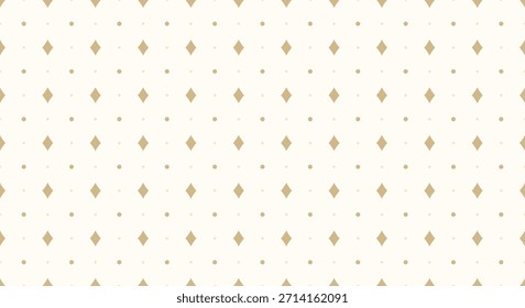 Patrón de diamante de oro sin costuras sobre fondo geométrico mínimo blanco.