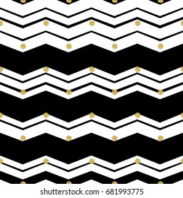seamless gold dot glitter pattern on zigzag background