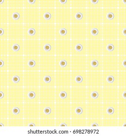 seamless gold dot glitter with white dot paper pattern on yellow stripe background