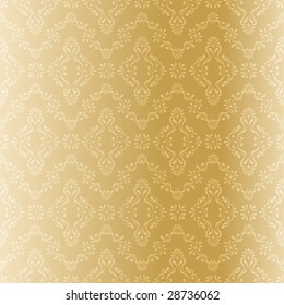 Seamless gold filigree pattern (vector); a JPG version is also available