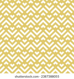 Seamless gold geometric pattern. Modern vector abstract luxury background, simple repeat texture. Ornament with grid line, chevron, zigzag, lattice. Design for elegant wallpaper, carpet, furniture