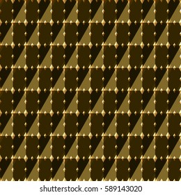 Seamless gold geometric pattern. Vector abstract background. Texture with rhombus. Print on textile.