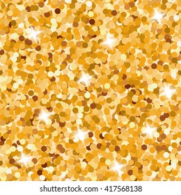Seamless Gold Glitter Pattern. Decorative seamless background.