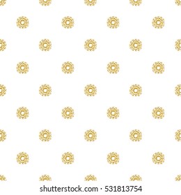 SEAMLESS GOLD GLITTER SNOWFLAKE PATTERN ON WHITE BACKGROUND