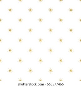 seamless  gold glitter star pattern on white background