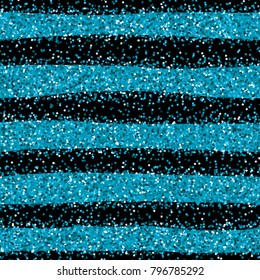 Seamless gold glitter texture. Shimmer background. Vector illustration. Blue and black striped background