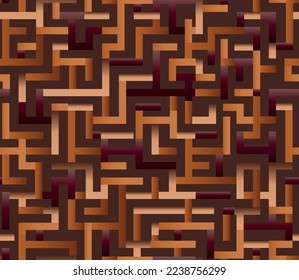 Diseño de patrones de laberinto geométrico con gradiente de oro sin brillo. ilustración vectorial. moda, interior, envoltura, artes murales, tela, embalaje, web, banner