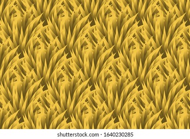 Seamless gold grass leaves pattern. vector illustration