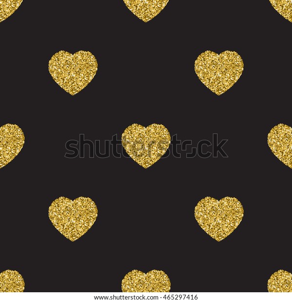 Seamless Gold Hearts Pattern Vector Illustration Stock Vector (Royalty ...