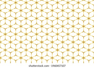 Patrón isométrico abstracto de línea hexagonal de oro inoxidable. Fondo mínimo de forma vectorial geométrica. Ilustración de textura Eps 10