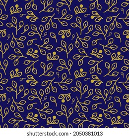 seamless gold leaf pattern for background, greeting card, packaging, texture, fabric pattern, wallpaper, wall decoration