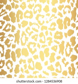 Seamless gold leopard print. Vector pattern, texture, background