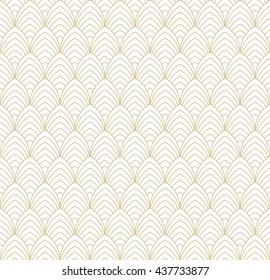 seamless gold lined vector pattern of overlapping arcs.