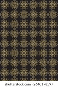 Seamless Gold Mandala Pattern on Dark Background – Luxury Ethnic Ornament