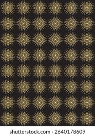Seamless Gold Mandala Pattern on Dark Background – Luxury Ethnic Ornament