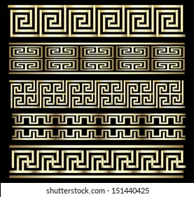 Seamless Gold Meander Patterns